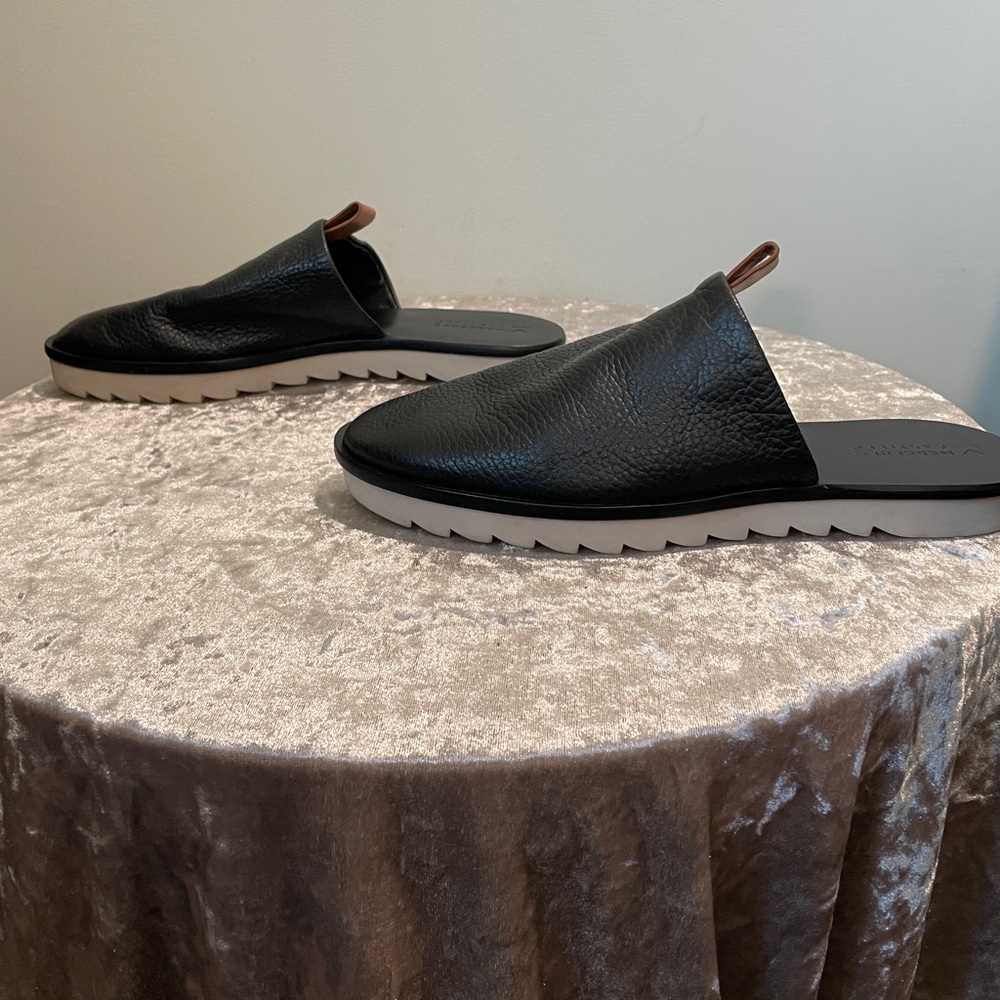 MERCEDES CASTILLO “Teah” Black Pebbled Leather Platform Mules - RARE!!! - Picture 7 of 16
